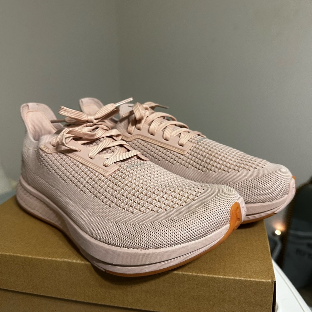 Pink Knit Mesh Sneakers with Cushioned Midsole